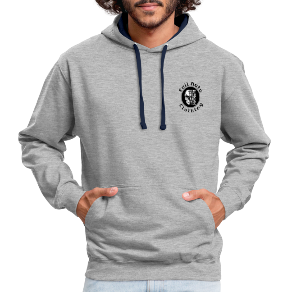 Contrast Colour Hoodie - 11 - heather grey/navy