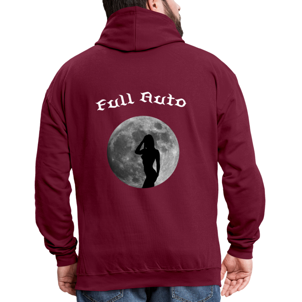 Contrast Colour Hoodie - 2 - burgundy/charcoal