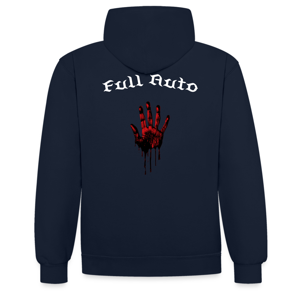 Contrast Colour Hoodie - 10 - navy/heather grey