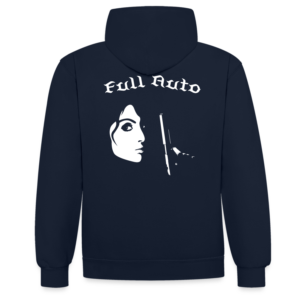 Contrast Colour Hoodie - 16 - navy/heather grey