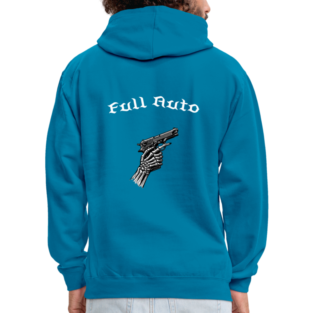 Contrast Colour Hoodie - 6 - peacock blue/heather grey