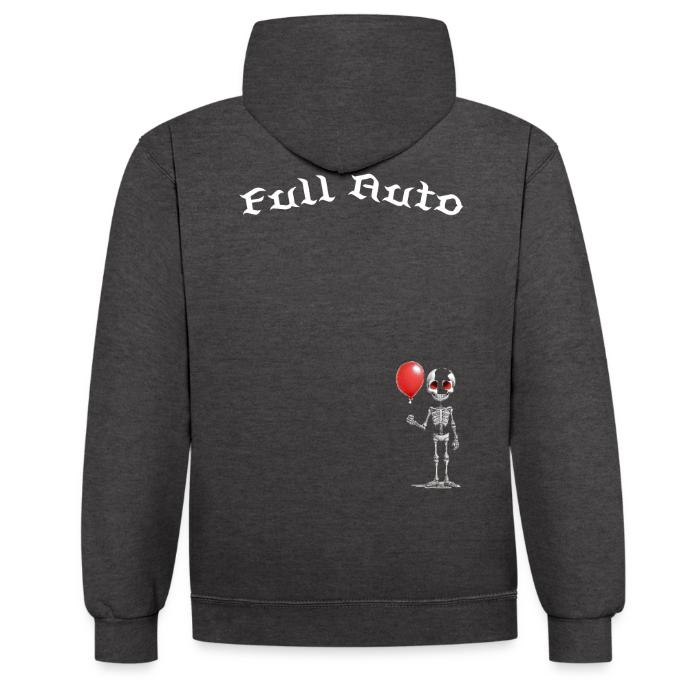 Contrast Colour Hoodie - 9 - charcoal/black