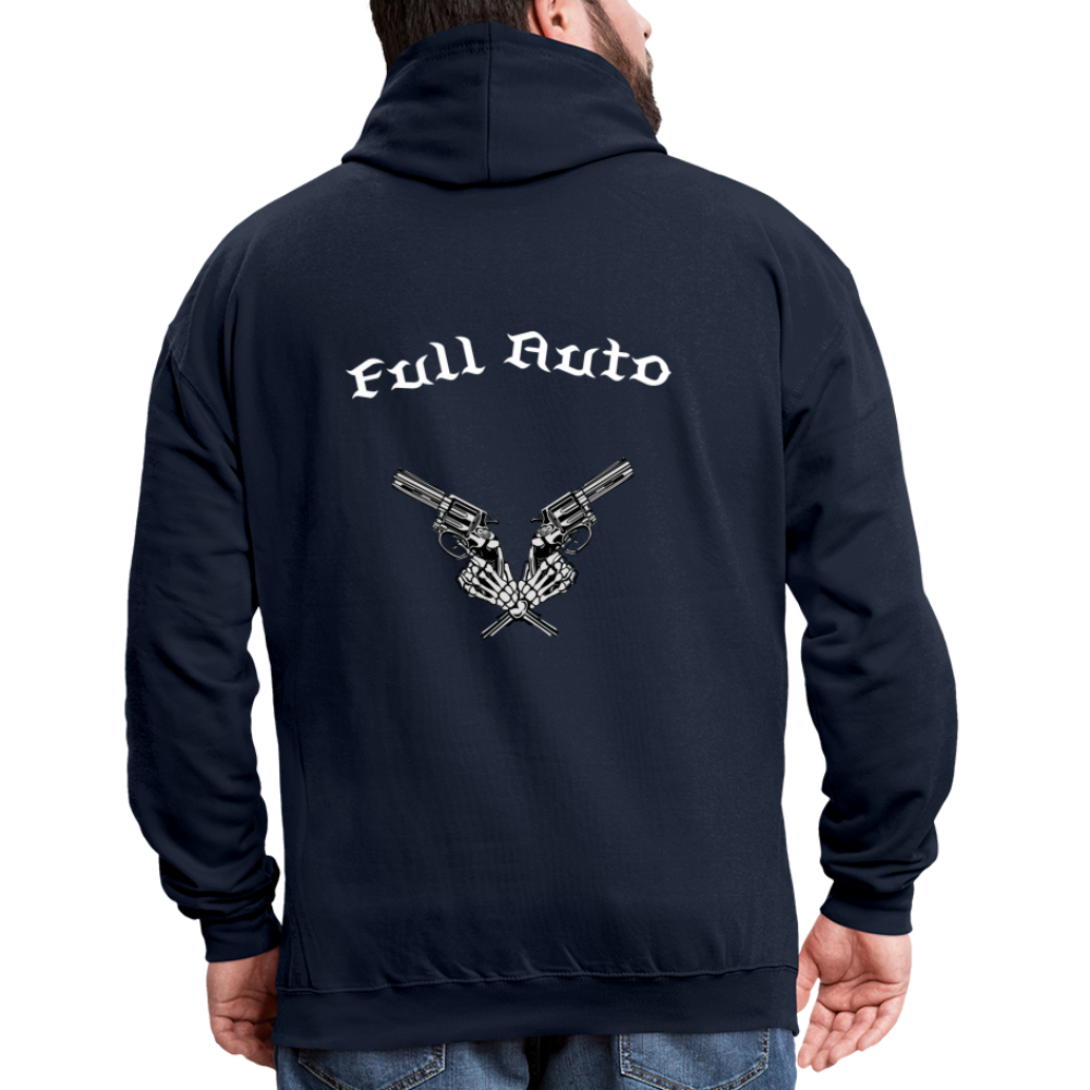 Contrast Colour Hoodie - 3 - navy/heather grey