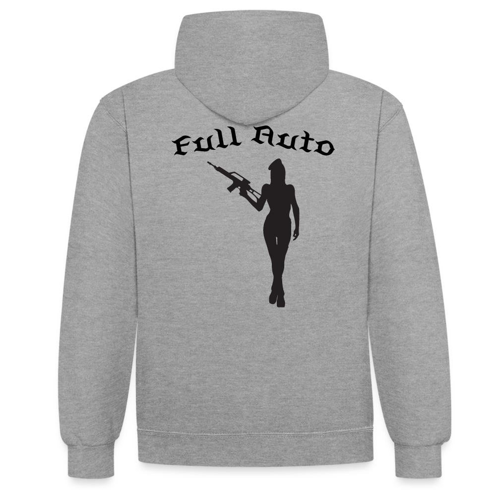 Contrast Colour Hoodie - 15 - heather grey/navy