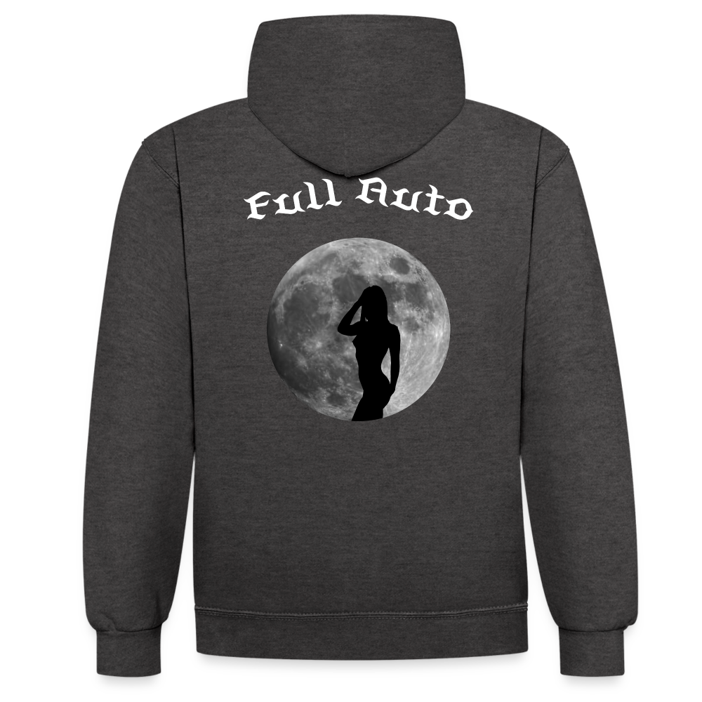 Contrast Colour Hoodie - 2 - charcoal/black