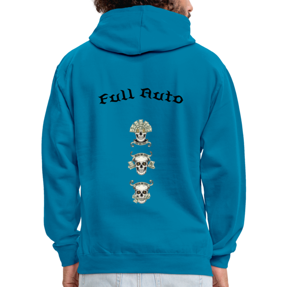 Contrast Colour Hoodie - 5 - peacock blue/heather grey