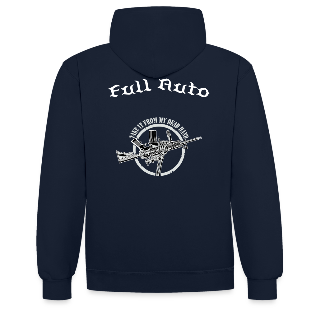Contrast Colour Hoodie - 12 - navy/heather grey