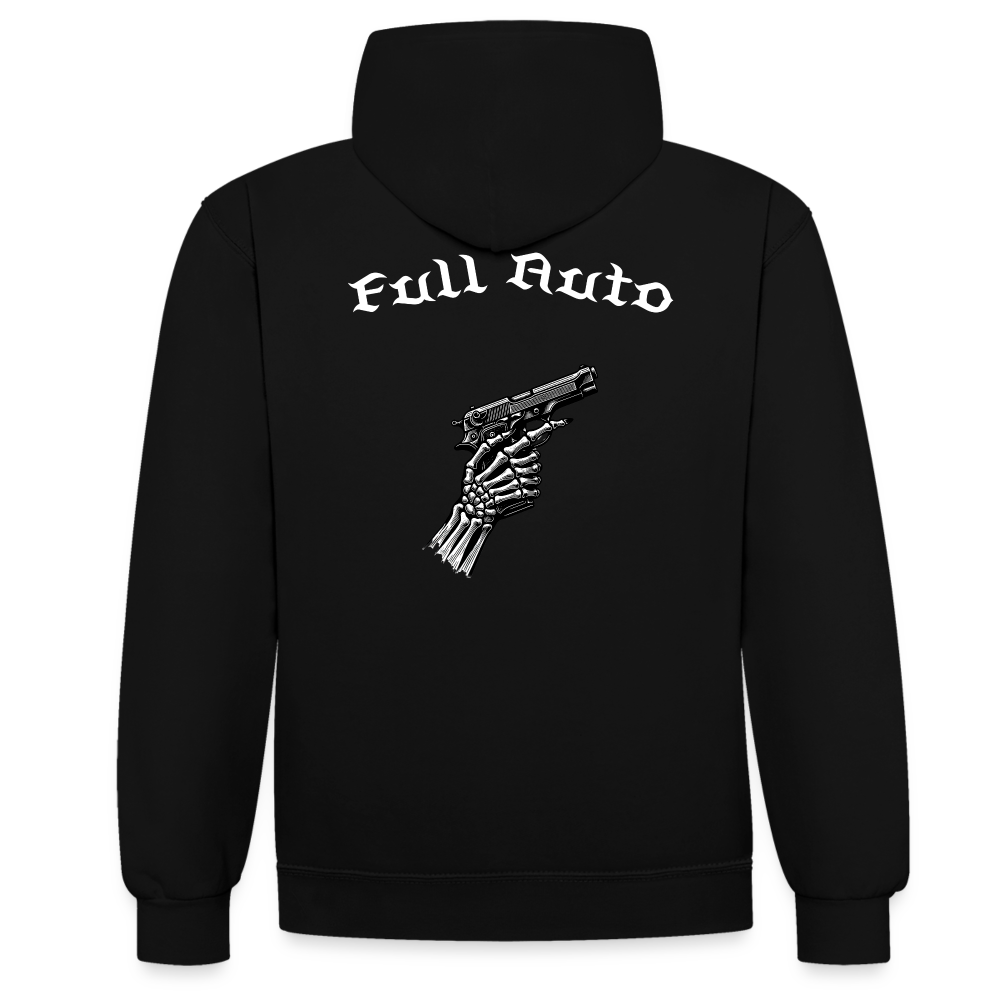 Contrast Colour Hoodie - 6 - black/red