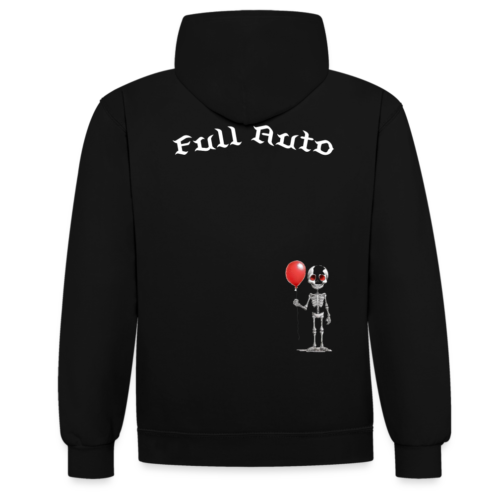 Contrast Colour Hoodie - 9 - black/red