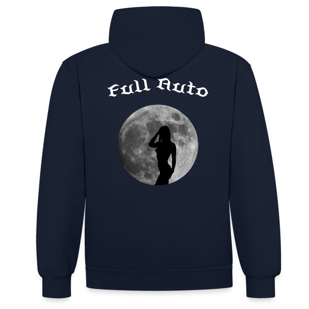 Contrast Colour Hoodie - 2 - navy/red