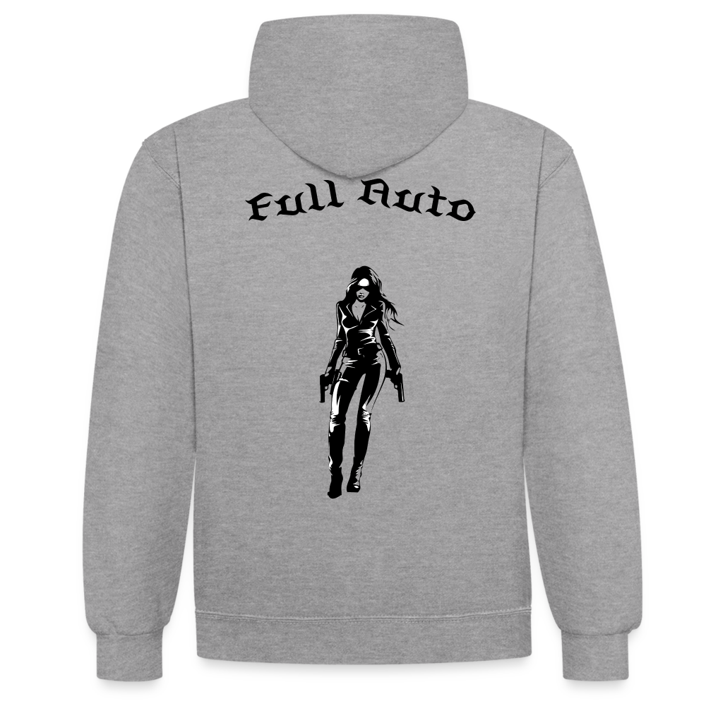 Contrast Colour Hoodie - 4 - heather grey/navy