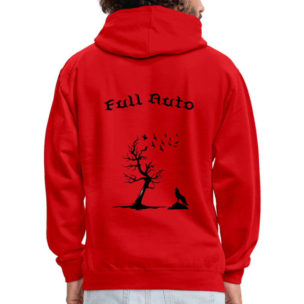 Contrast Colour Hoodie - 13 - red/white