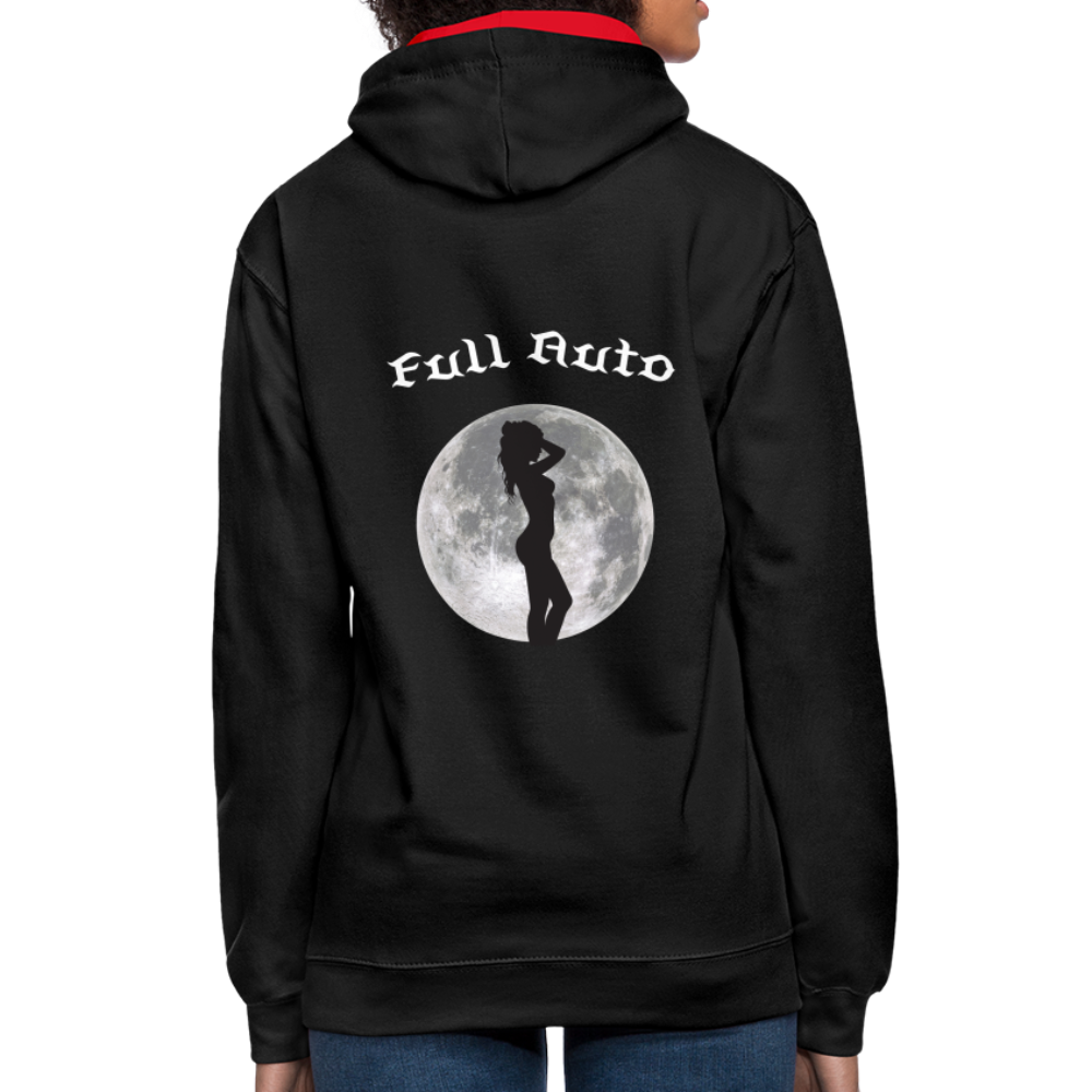 Contrast Colour Hoodie - 7 - black/red