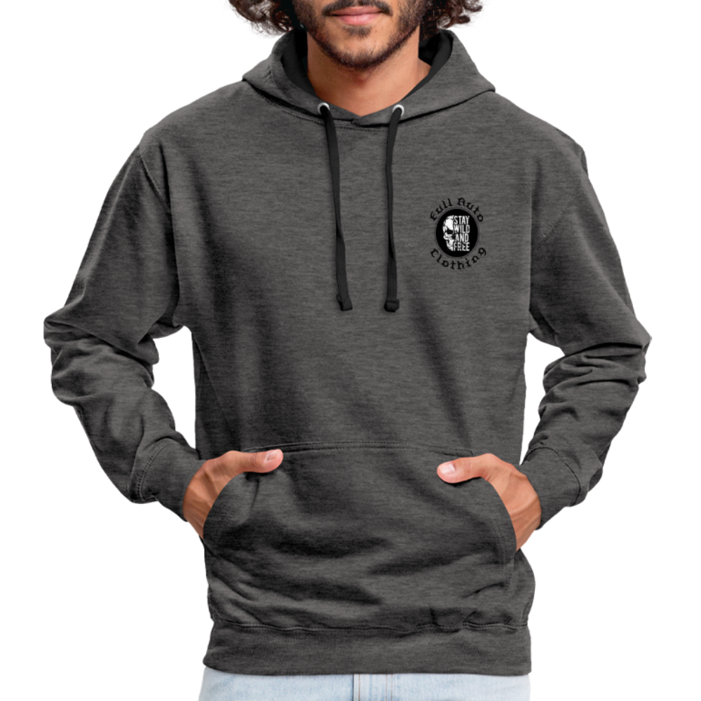 Contrast Colour Hoodie - 5 - charcoal/black