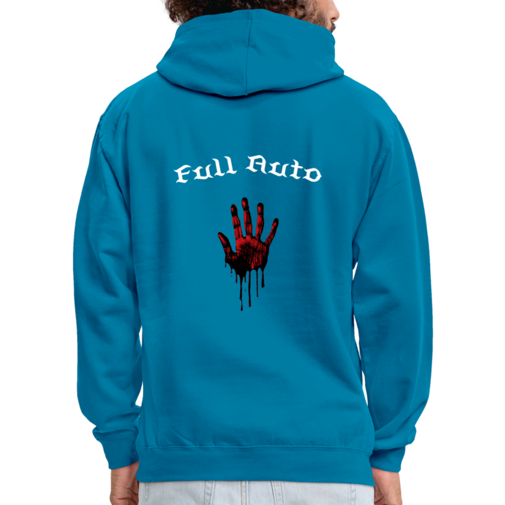 Contrast Colour Hoodie - 10 - peacock blue/heather grey