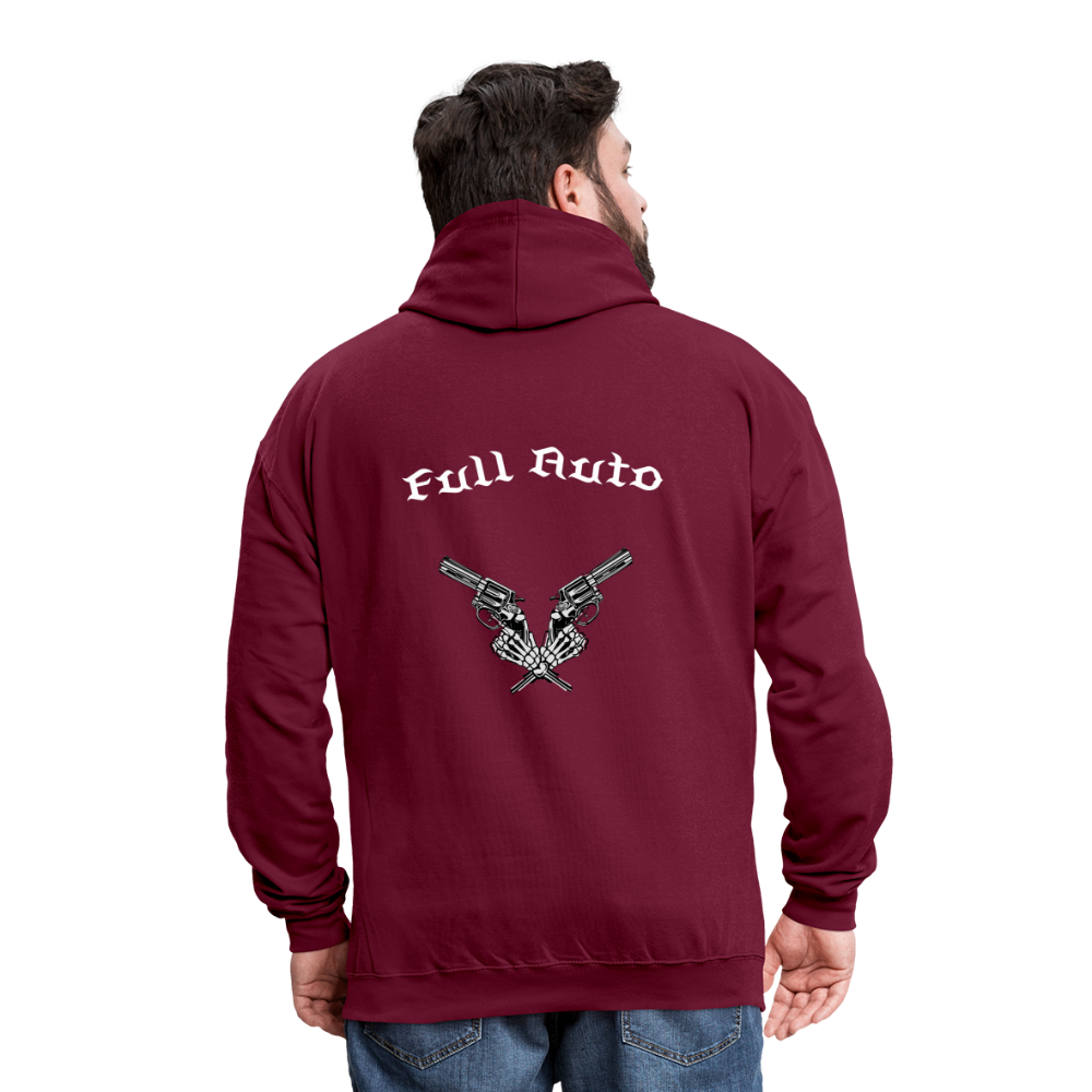 Contrast Colour Hoodie - 3 - burgundy/charcoal