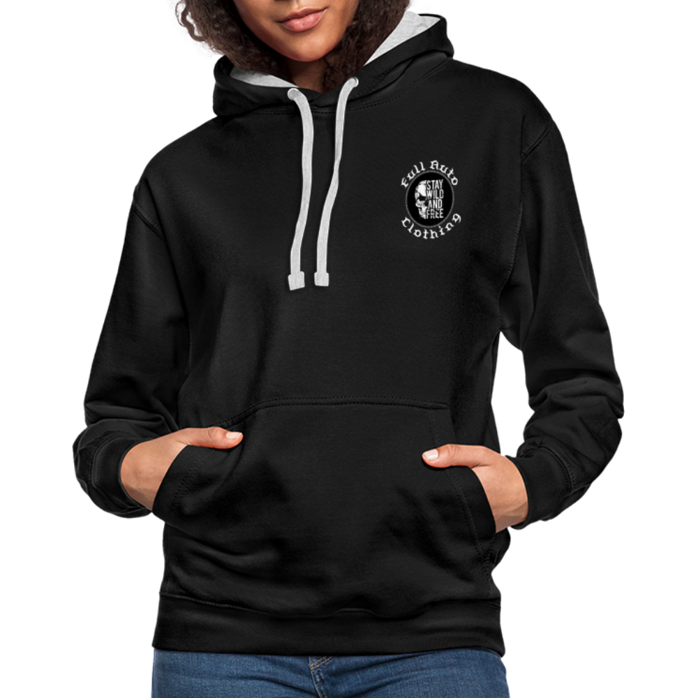 Contrast Colour Hoodie - 11 - black/heather grey