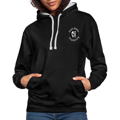 Contrast Colour Hoodie - 11 - black/heather grey