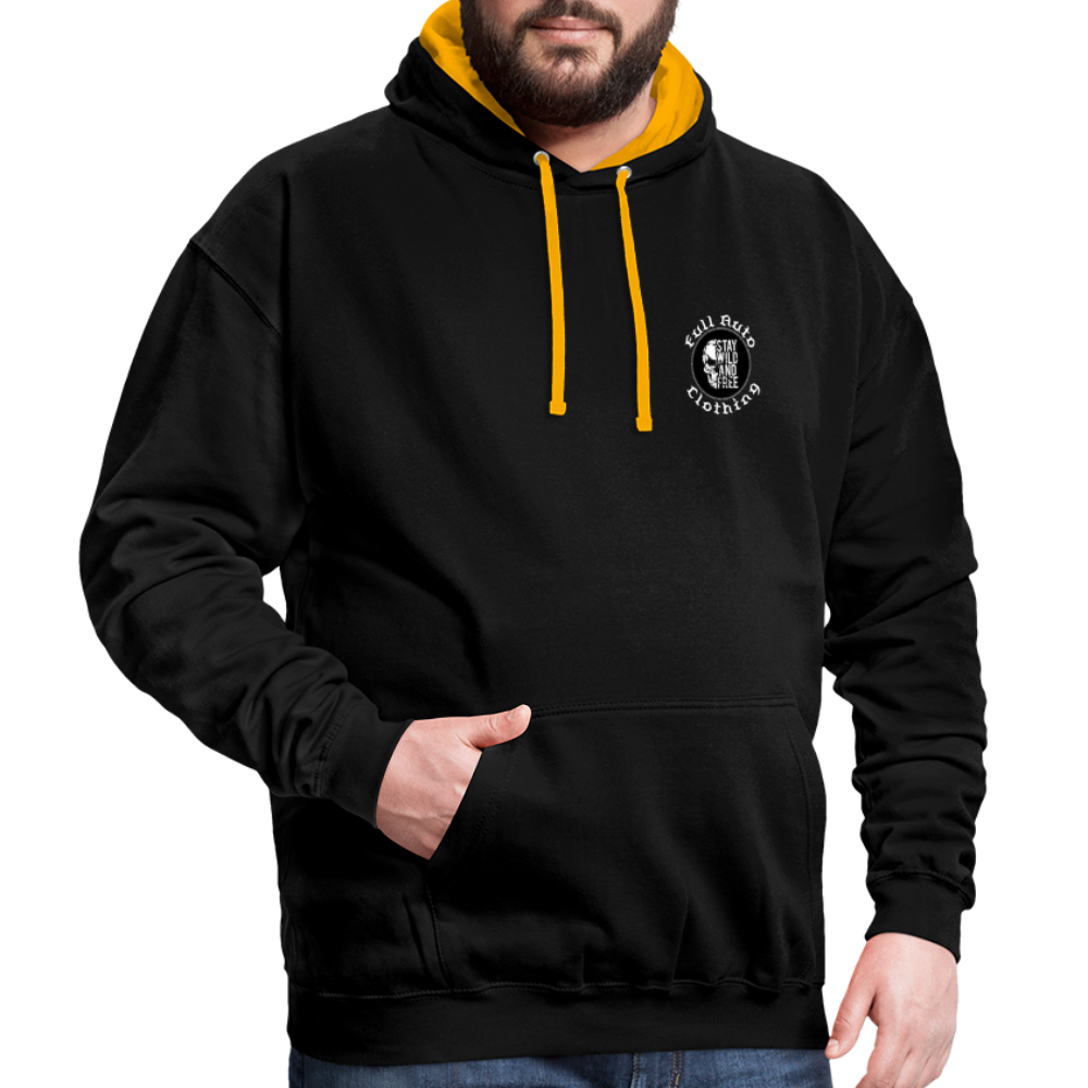 Contrast Colour Hoodie - black/gold