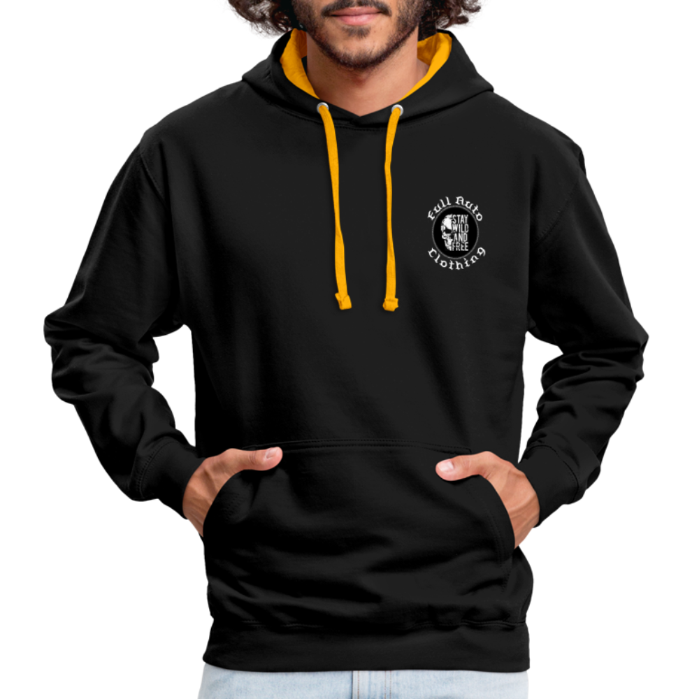 Contrast Colour Hoodie - 9 - black/gold