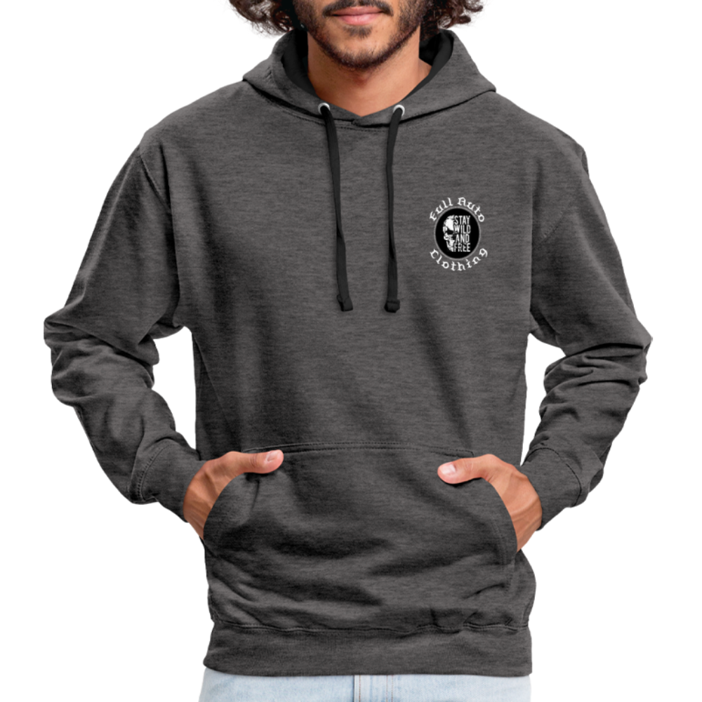 Contrast Colour Hoodie - 13 - charcoal/black