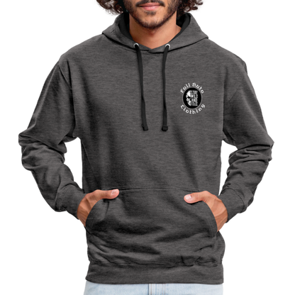 Contrast Colour Hoodie - 13 - charcoal/black