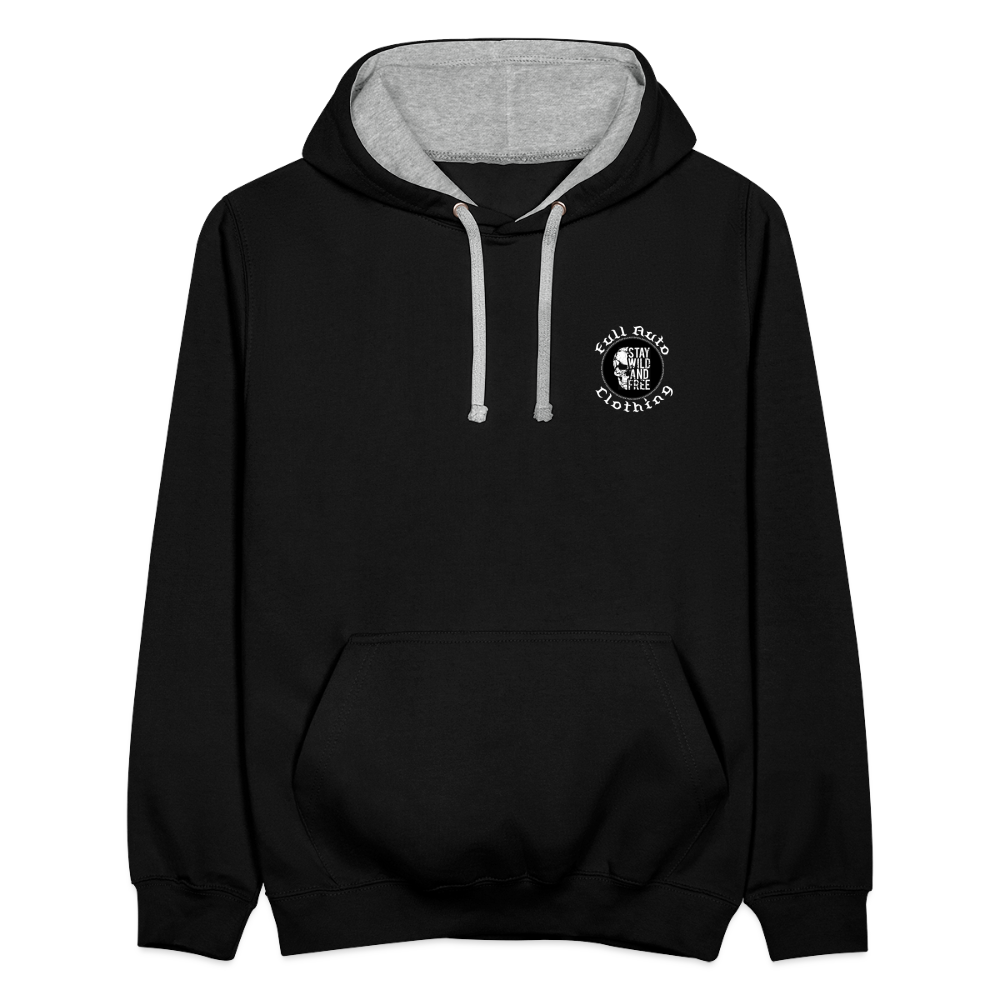 Contrast Colour Hoodie - black/heather grey