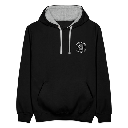 Contrast Colour Hoodie - black/heather grey