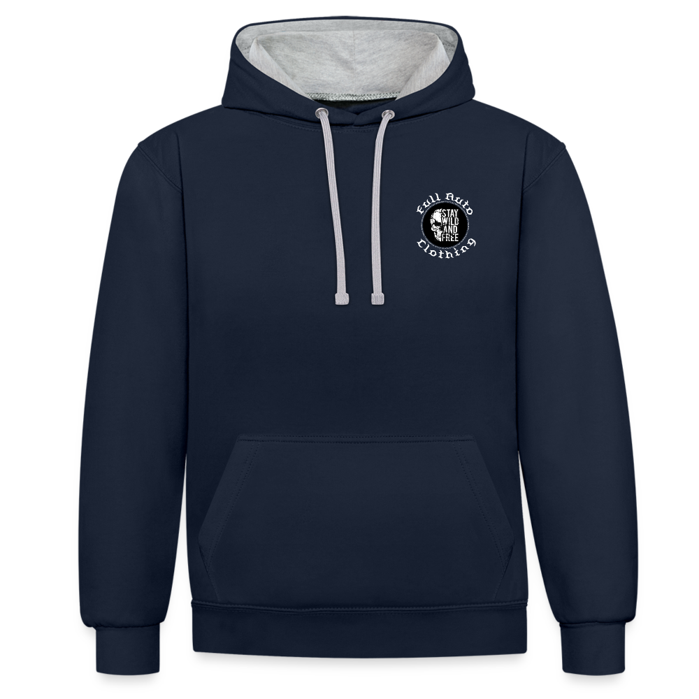 Contrast Colour Hoodie - 6 - navy/heather grey