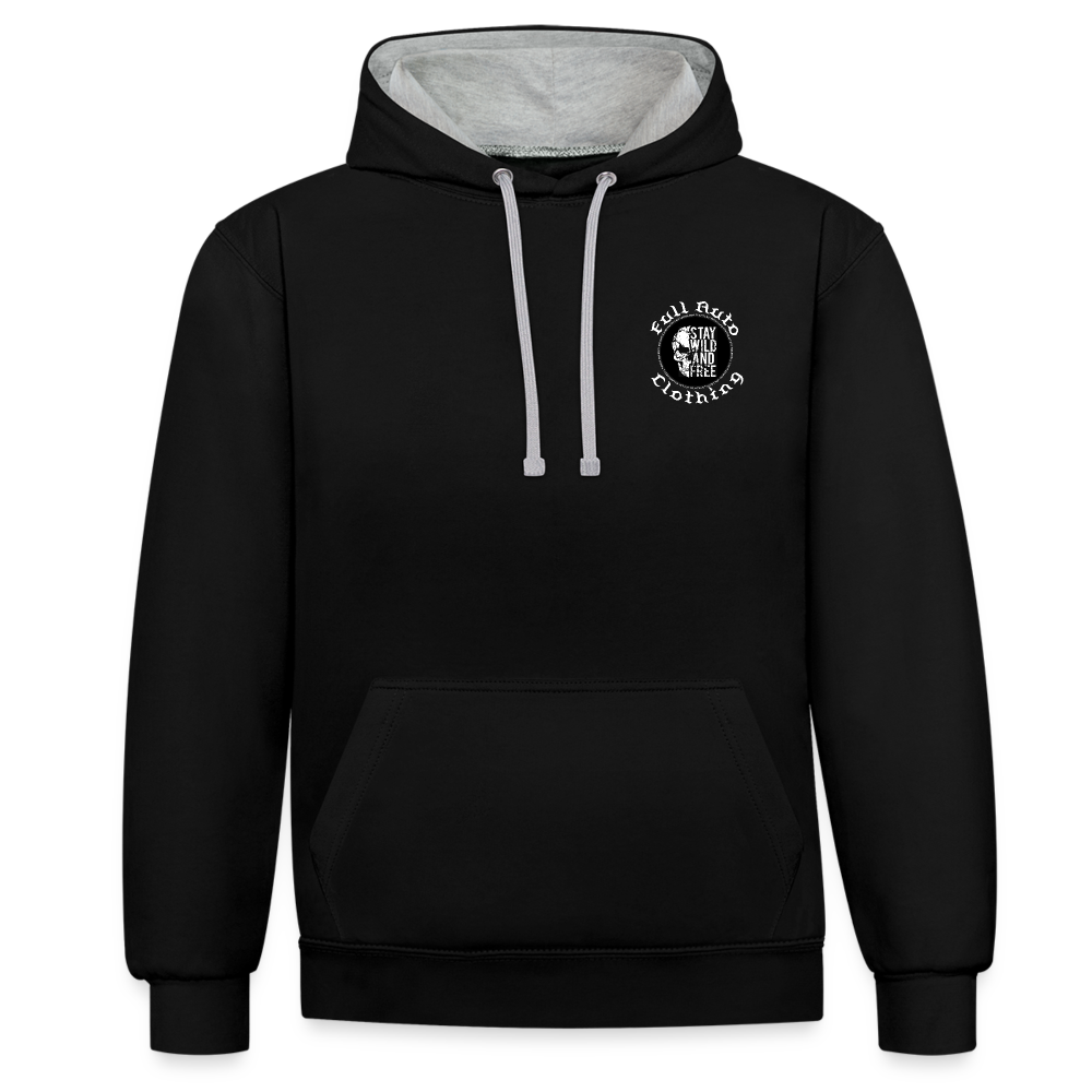 Contrast Colour Hoodie - 14 - black/heather grey