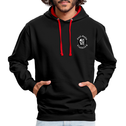 Contrast Colour Hoodie - 11 - black/red