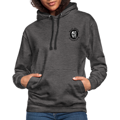 Contrast Colour Hoodie - 3 - charcoal/black