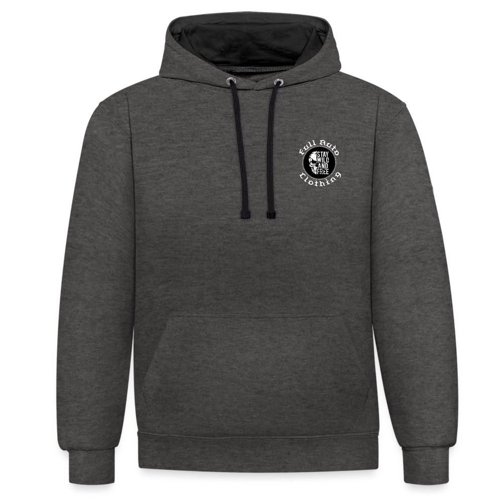 Contrast Colour Hoodie - 2 - charcoal/black