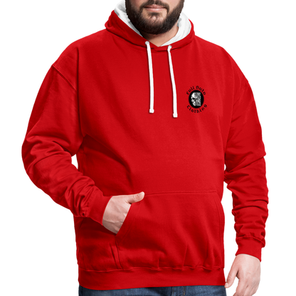 Contrast Colour Hoodie - 2 - red/white