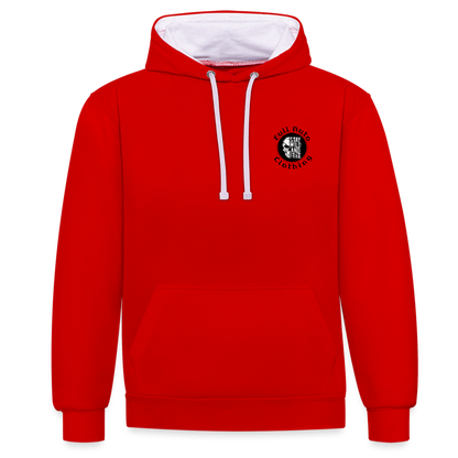 Contrast Colour Hoodie - 15 - red/white