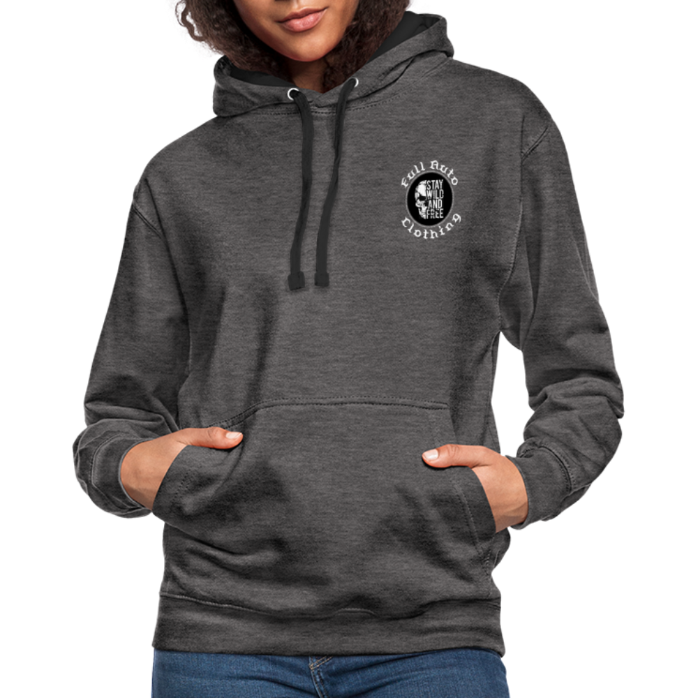 Contrast Colour Hoodie - 9 - charcoal/black