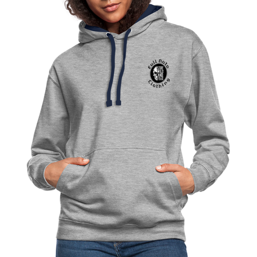 Contrast Colour Hoodie - 10 - heather grey/navy