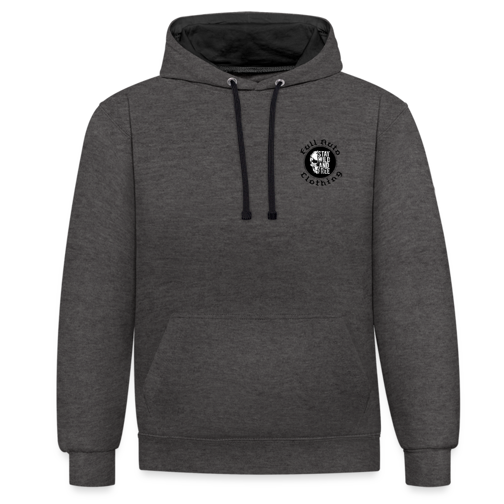 Contrast Colour Hoodie - 2 - charcoal/black