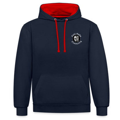 Contrast Colour Hoodie - 3 - navy/red