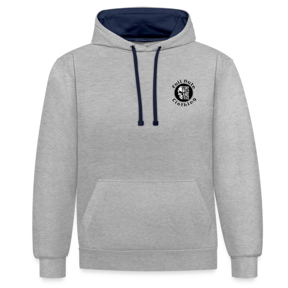 Contrast Colour Hoodie - 13 - heather grey/navy