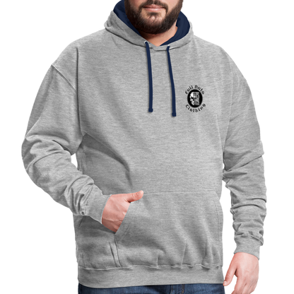 Contrast Colour Hoodie - 2 - heather grey/navy