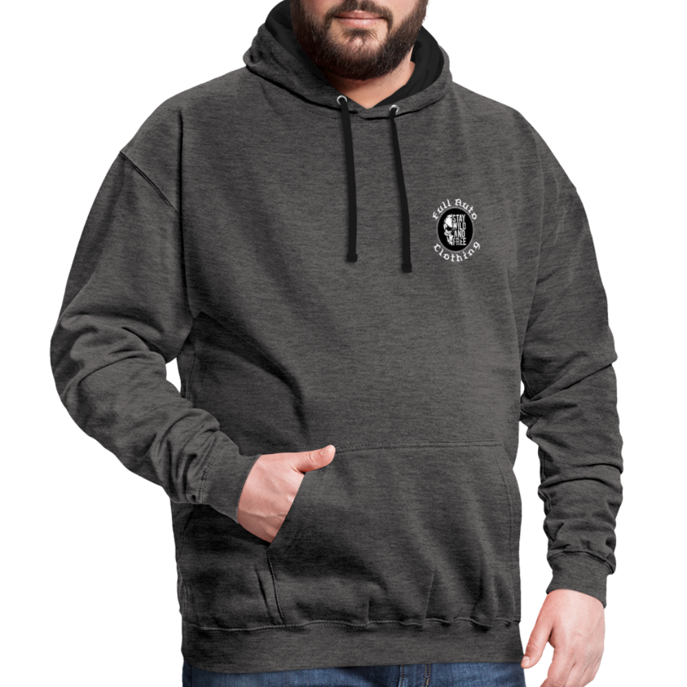 Contrast Colour Hoodie - charcoal/black