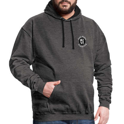 Contrast Colour Hoodie - charcoal/black