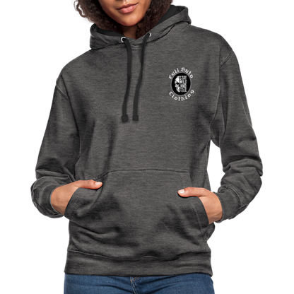 Contrast Colour Hoodie - 13 - charcoal/black