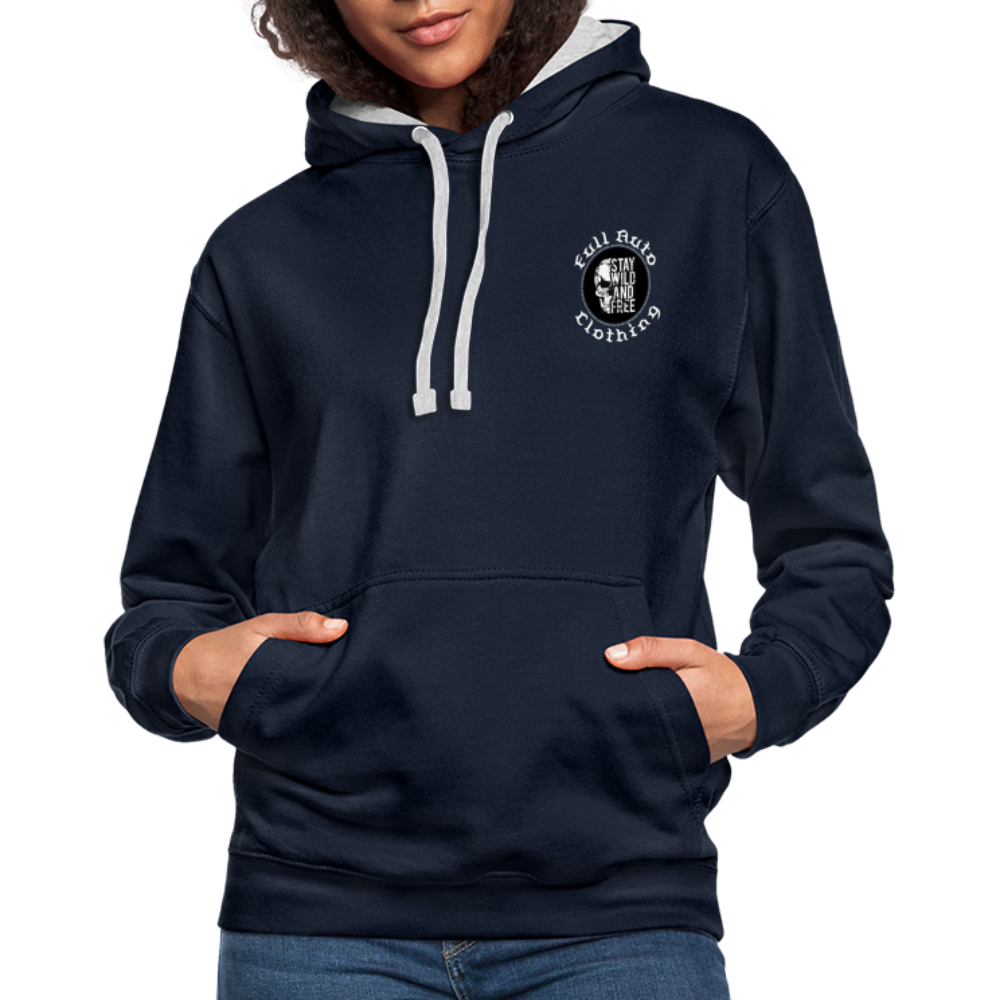 Contrast Colour Hoodie - 16 - navy/heather grey