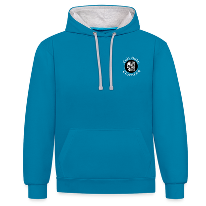 Contrast Colour Hoodie - 16 - peacock blue/heather grey