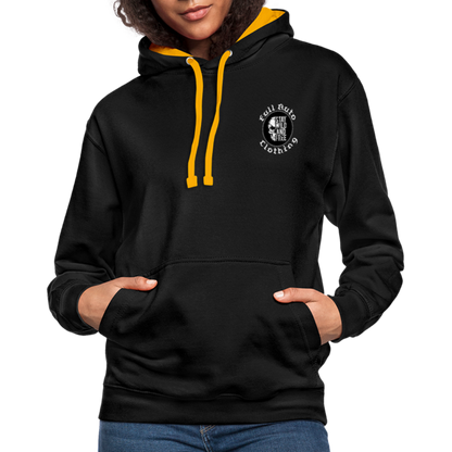 Contrast Colour Hoodie - black/gold