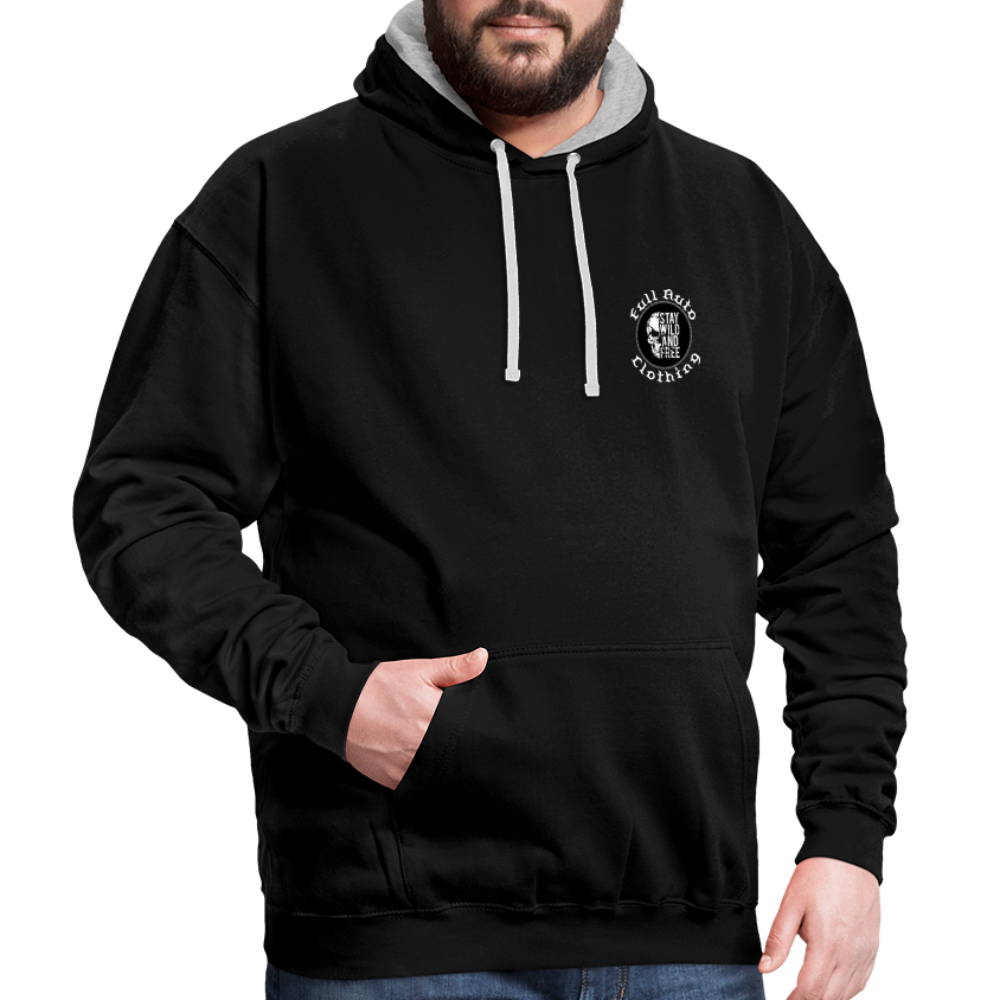 Contrast Colour Hoodie - 3 - black/heather grey