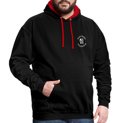 Contrast Colour Hoodie - 5 - black/red