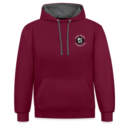 Contrast Colour Hoodie - burgundy/charcoal